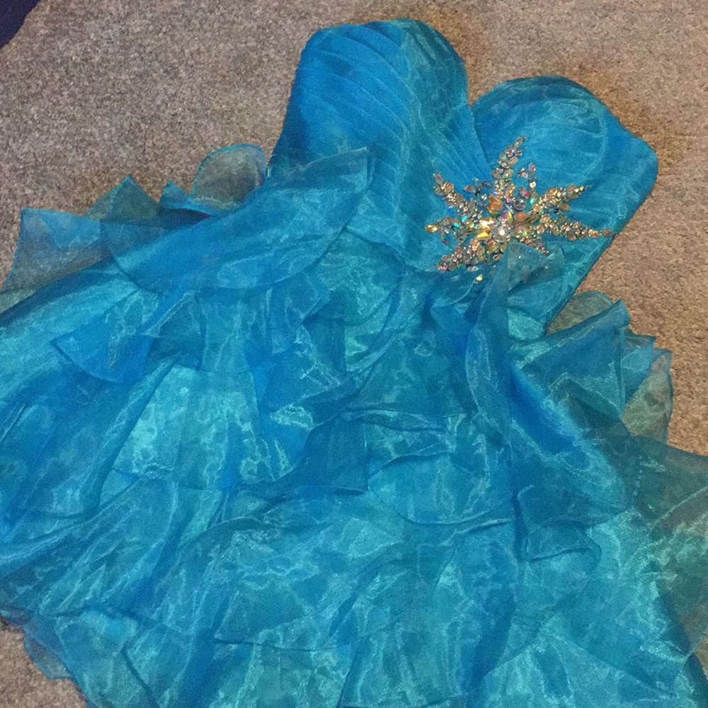 Turquoise Mini Prom Dress